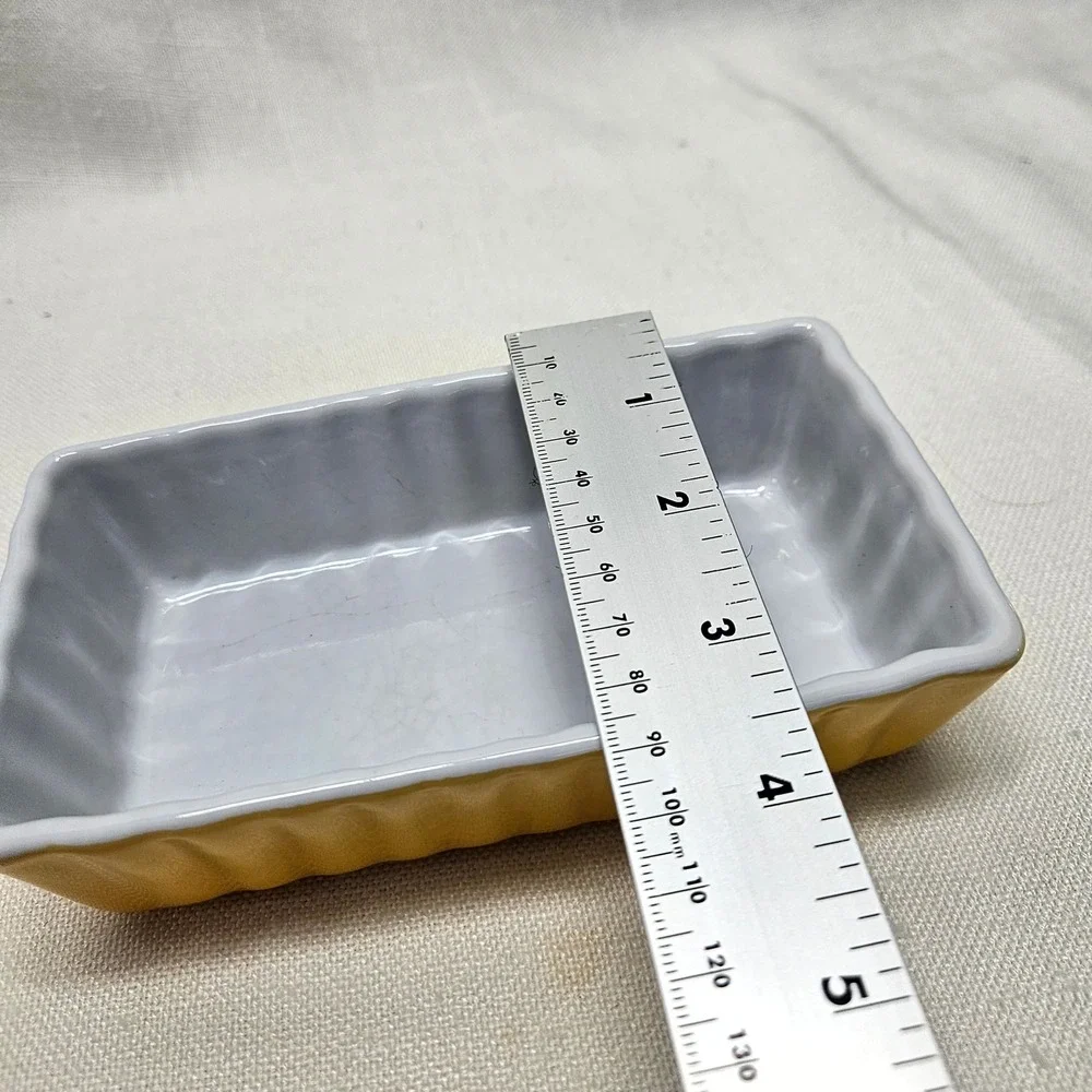 Holiday Mini Loaf Pan Set of 4 Mini Multicolor Ceramic Christmas Decor baking‎